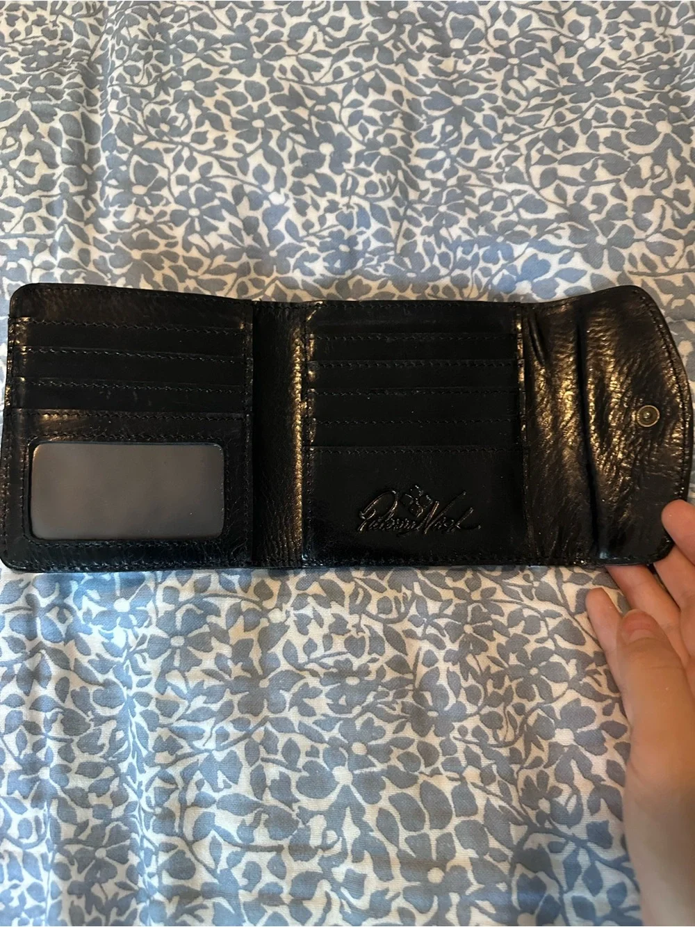 Patricia Nash newspaper Print Wallet - Beige & Black & Gold trim